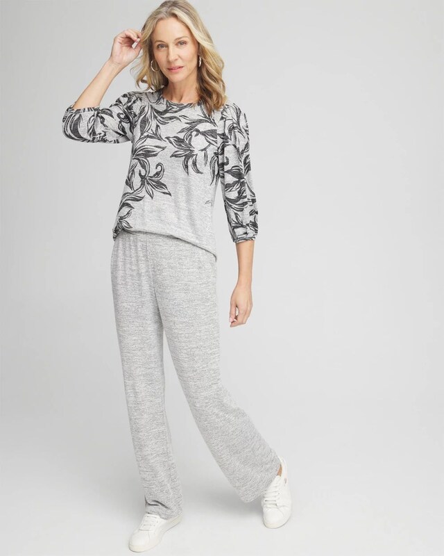 Zenergy Soft Essentials Floral 3/4 Sleeve Top - image 2